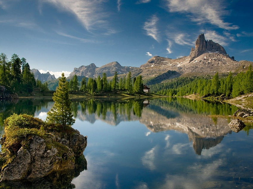 piękne włoskie jezioro, włochy, przyroda, wzgórza, jezioro Tapeta HD