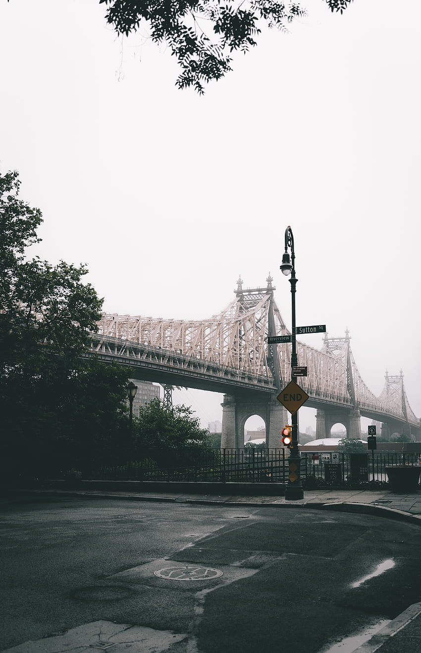 Градове, САЩ, град, мъгла, мост, САЩ, Ню Йорк HD тапет за телефон