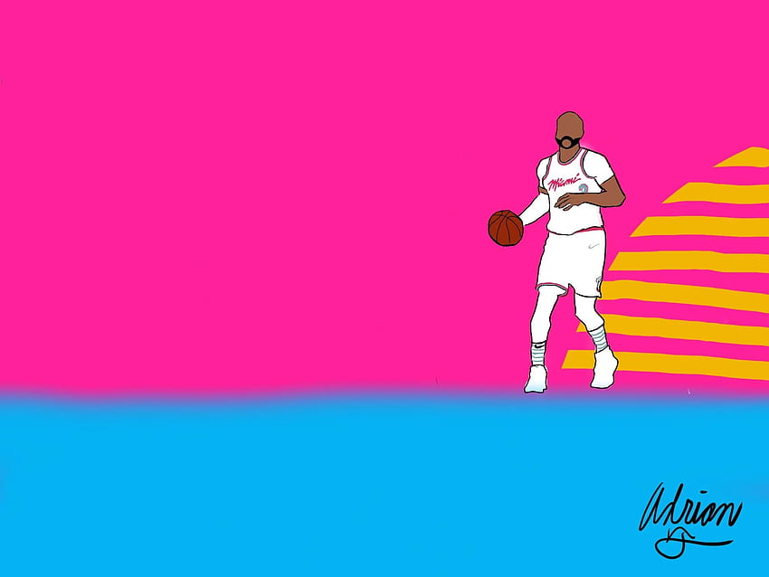 Minimalist NBA Miami , Miami Pink HD wallpaper