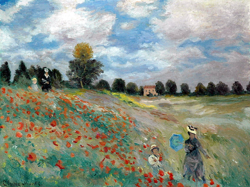 Claude Monet Wild Poppies ใกล้ Argenteuil พ.ศ. 2416 Claude Monet วอลล์เปเปอร์ HD
