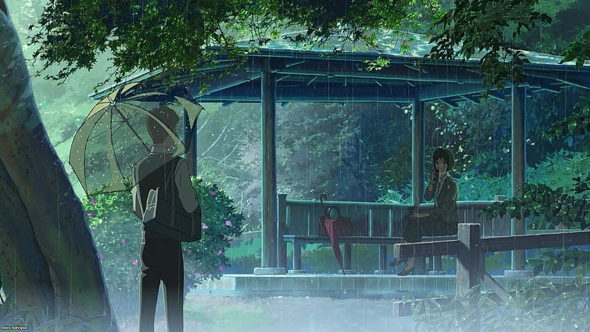 pioggia, Il giardino delle parole, Makoto Shinkai / Sfondo HD