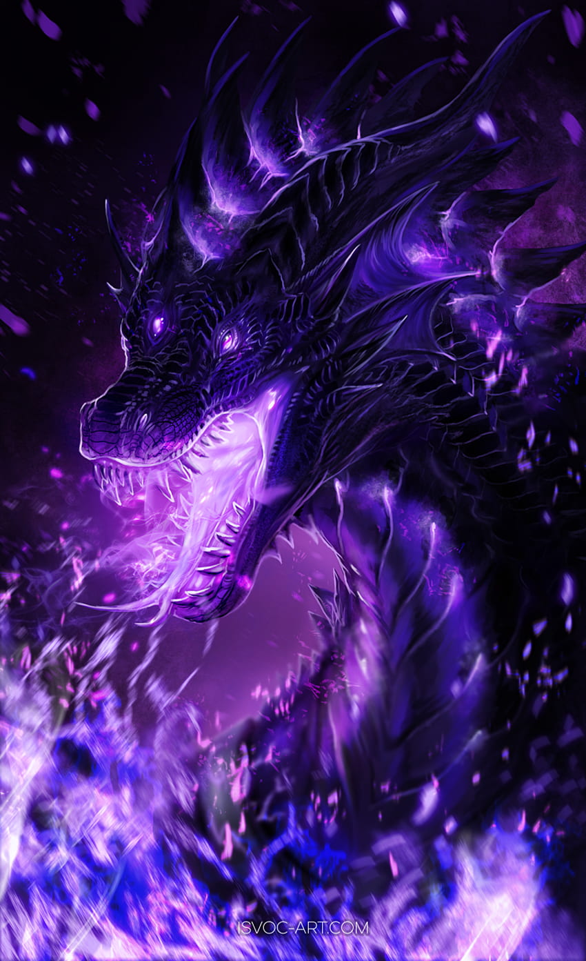 Taldren par leilryu - Fur Affinity [dot] net, Dragon noir et violet Fond d'écran de téléphone HD