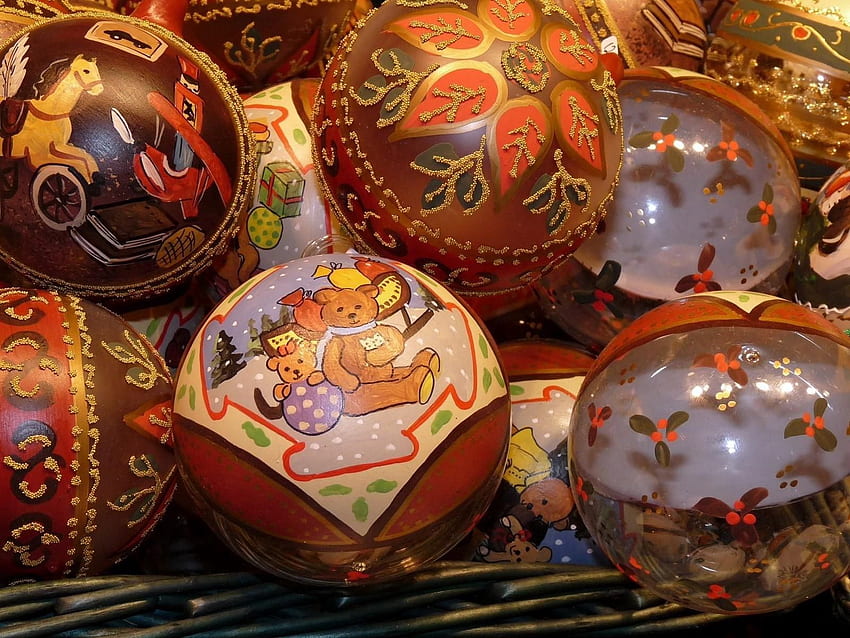 Liburan, Balon, Close-Up, Christmas Decorations, Christmas Tree Toys, Handsomely, It's Beautiful, Taw, Drawn Wallpaper HD