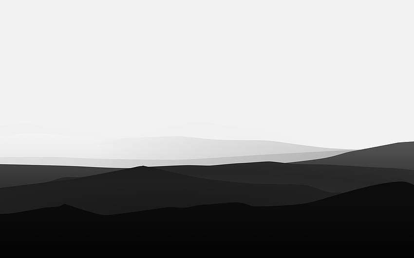 Minimalist Mountains Black And White Resolution , , Background, and, 2560X1600 Black and White HD wallpaper