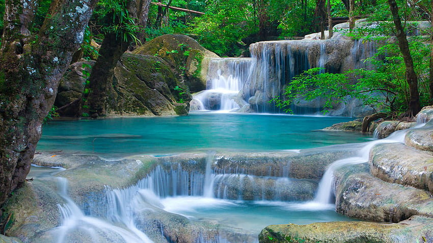 タイの滝 自然の美しさ 風景 タブレットや携帯電話用、高解像度 美しい 高画質の壁紙