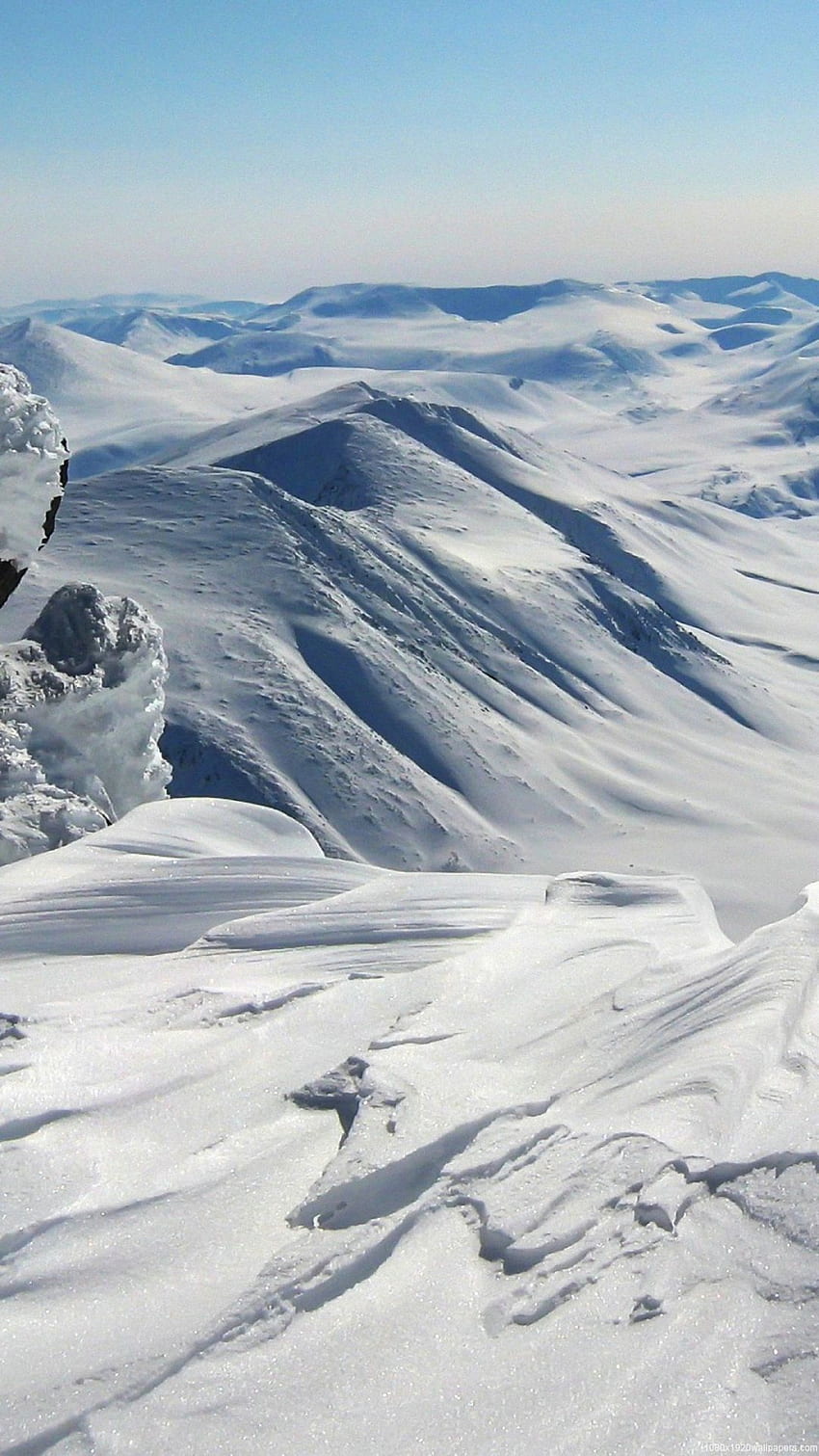 Salju Musim Dingin Gunung Gurun wallpaper ponsel HD