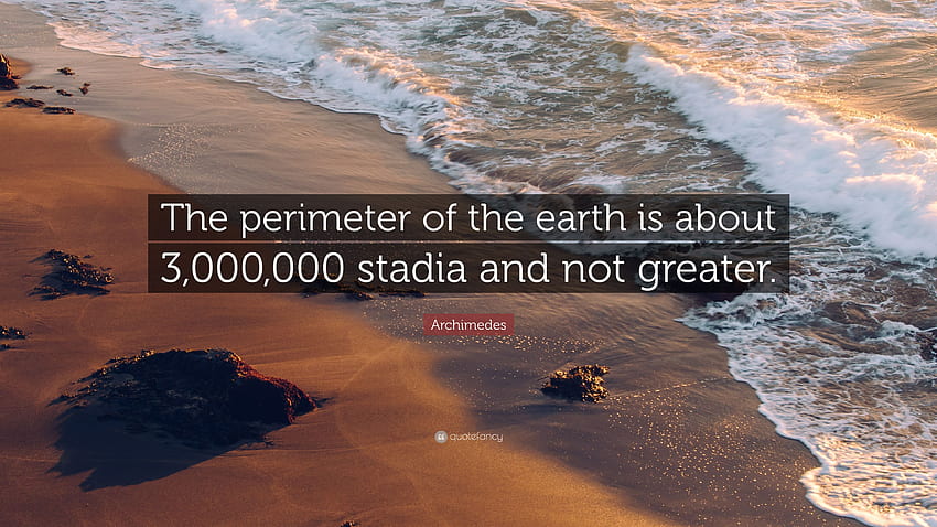 Archimedes Quote: “The perimeter of the earth is about HD wallpaper