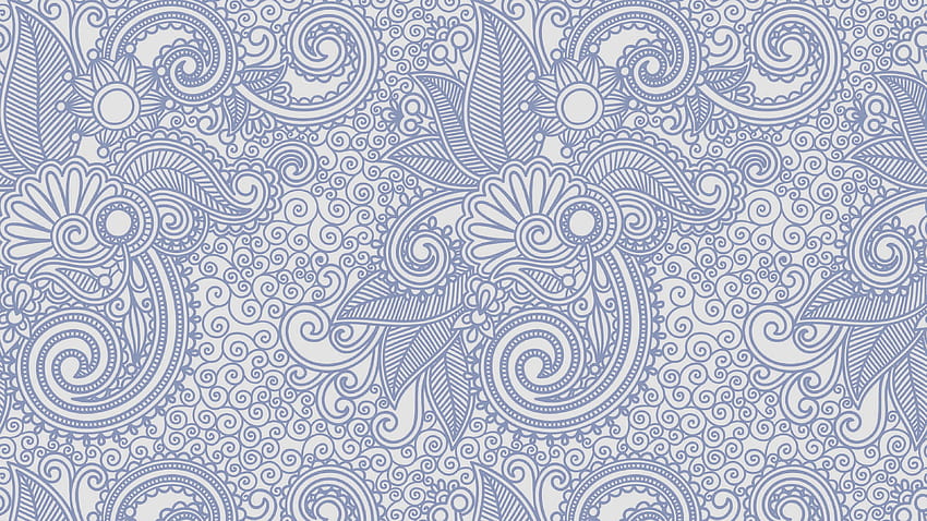 Design Flower Line Blue Pattern, Blue Floral Pattern HD wallpaper