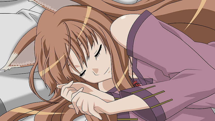 Spice and Wolf Sleeping Horo, fofo, Spice and Wolf, horo, fox girl papel de parede HD