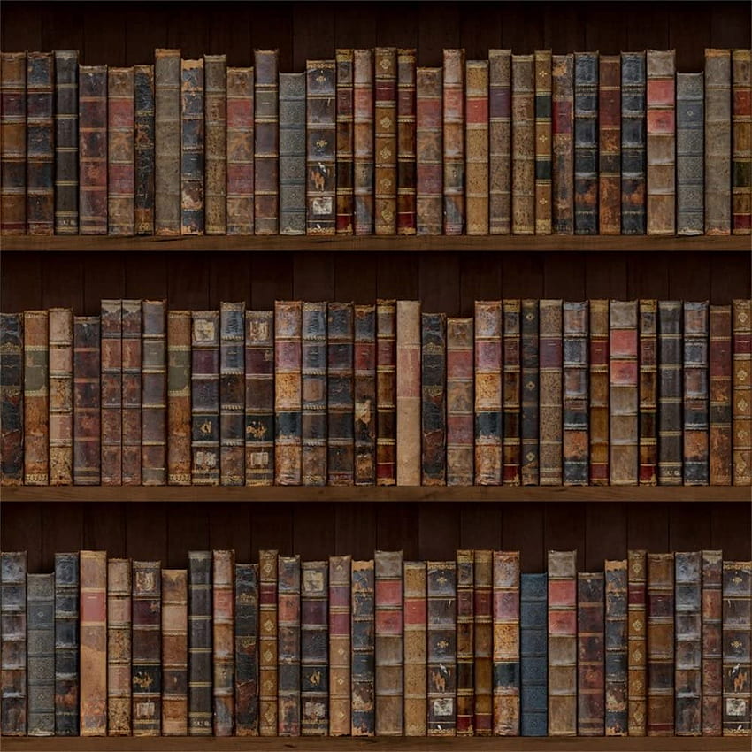Vintage Library old Books on Shelves Backdrop 7x5ft Vinyl Photo Background
