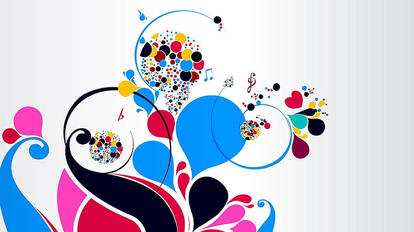 Music, Abstract, Patterns, Bright, Multicolored, Motley, Notes, Treble Clef HD wallpaper