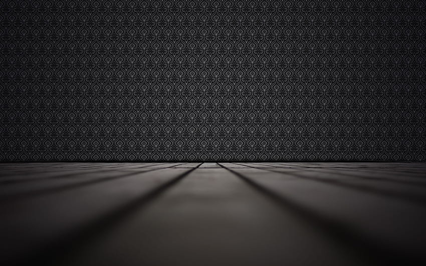 3D view, minimalistic, room, grey, Gray and Black 3D HD wallpaper