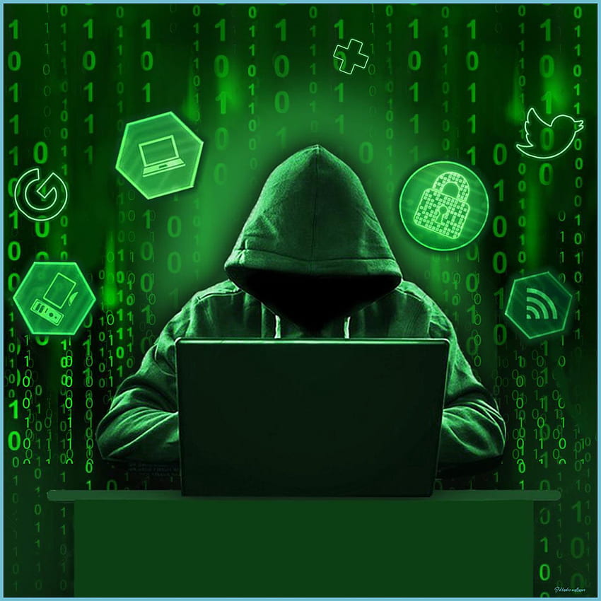 Fajny haker - najlepsze tło fajnego hakera - haker 3D, haker cybernetyczny Tapeta na telefon HD