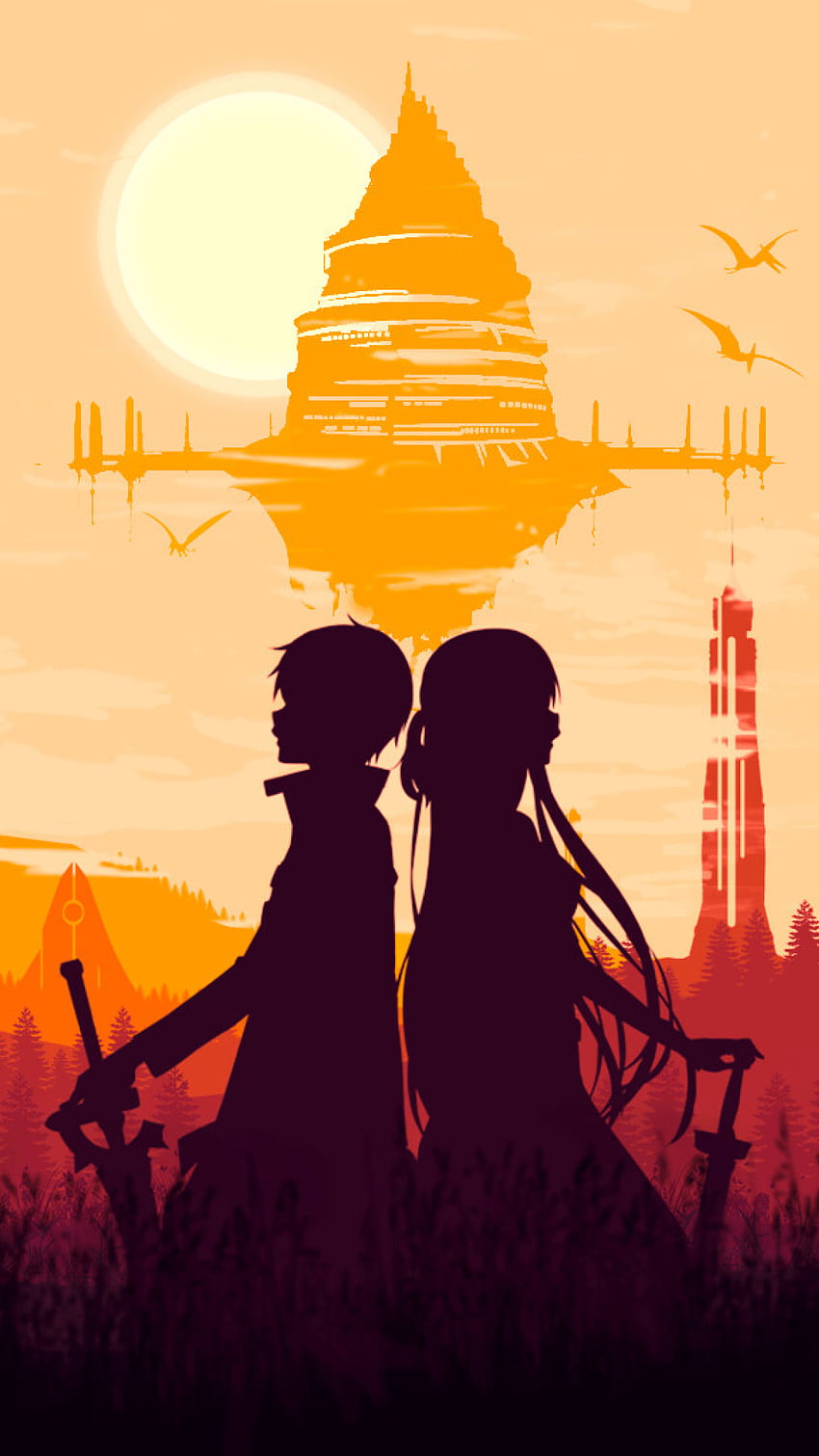 SAO Asuna & Kirito HD phone wallpaper