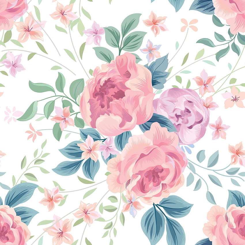 Floral seamless pattern. Flower rose, 3000X3000 Flowers HD phone wallpaper