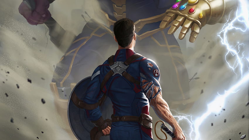 Captain America Against Thanos Endgame Art Resolution, Artist, , and Background - Den, Captain America Vs Thanos Army HD тапет