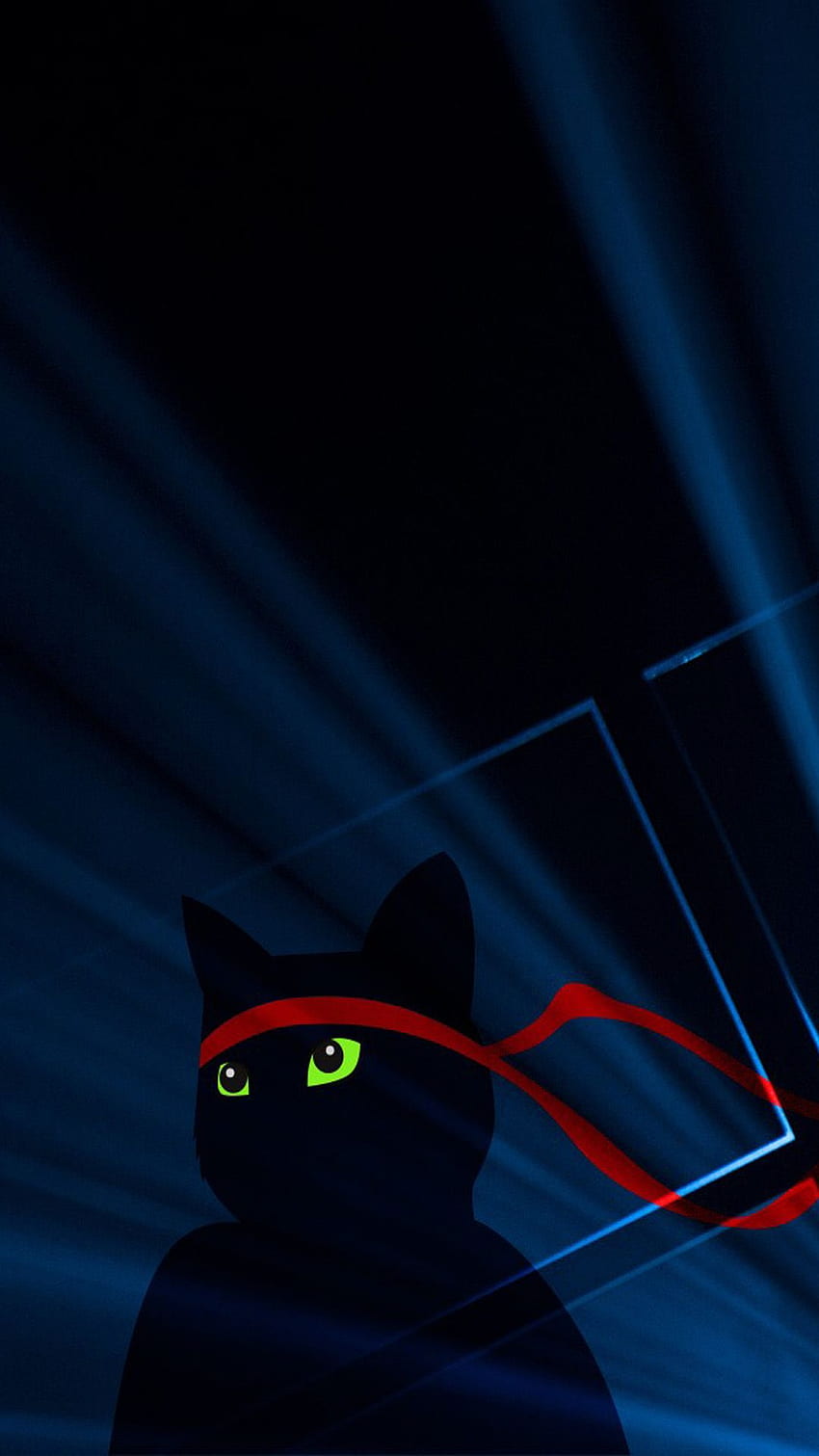 Windows 10 Ninja Cat Dark Mobile - de bloqueo Windows 10 Android - - fondo de pantalla del teléfono