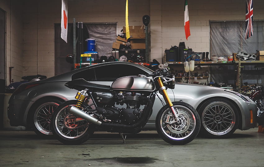 Motorcycles, Car, Motorcycle, Garage HD wallpaper