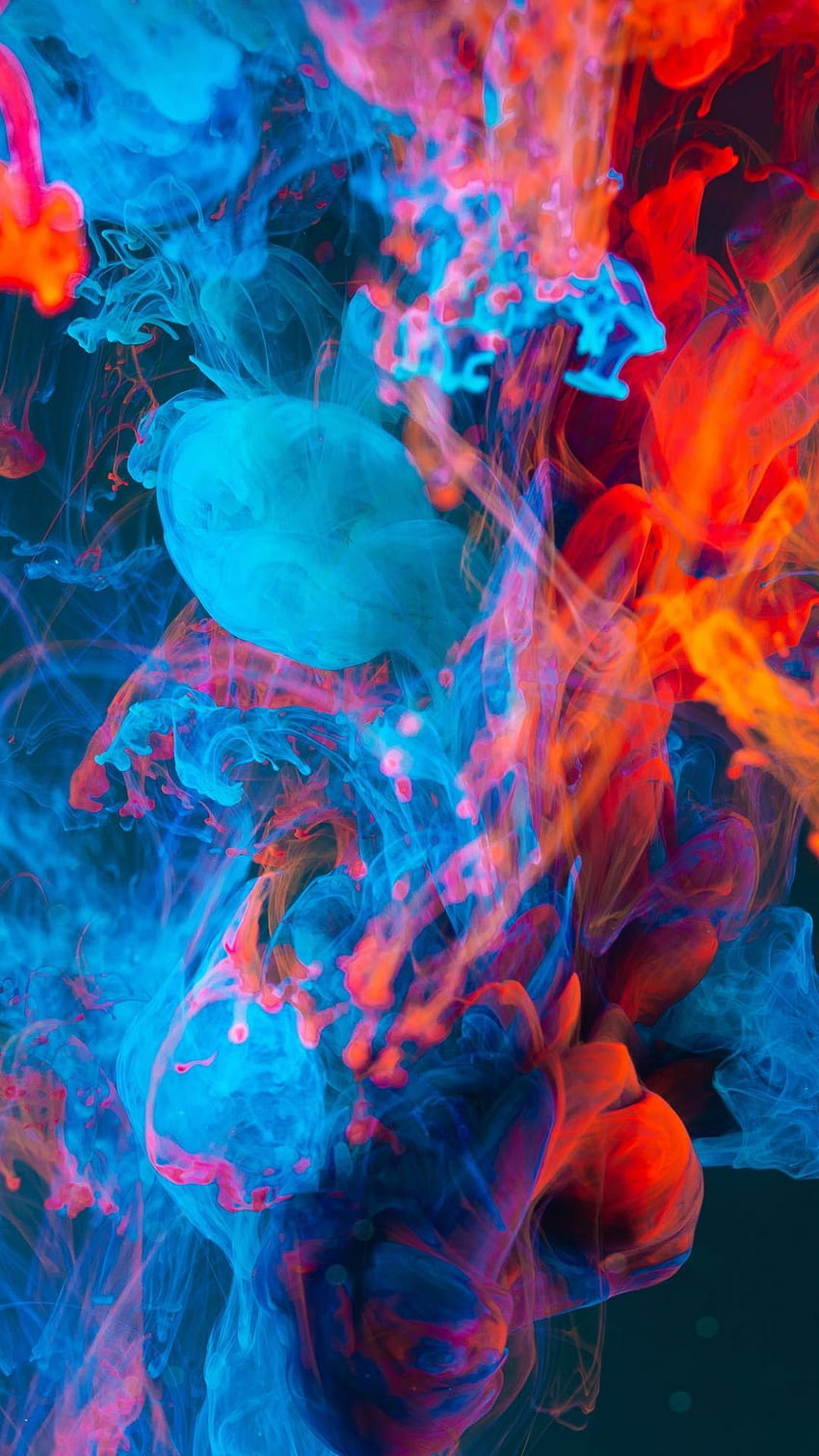 Humo - rojo azul, humo abstracto fondo de pantalla del teléfono