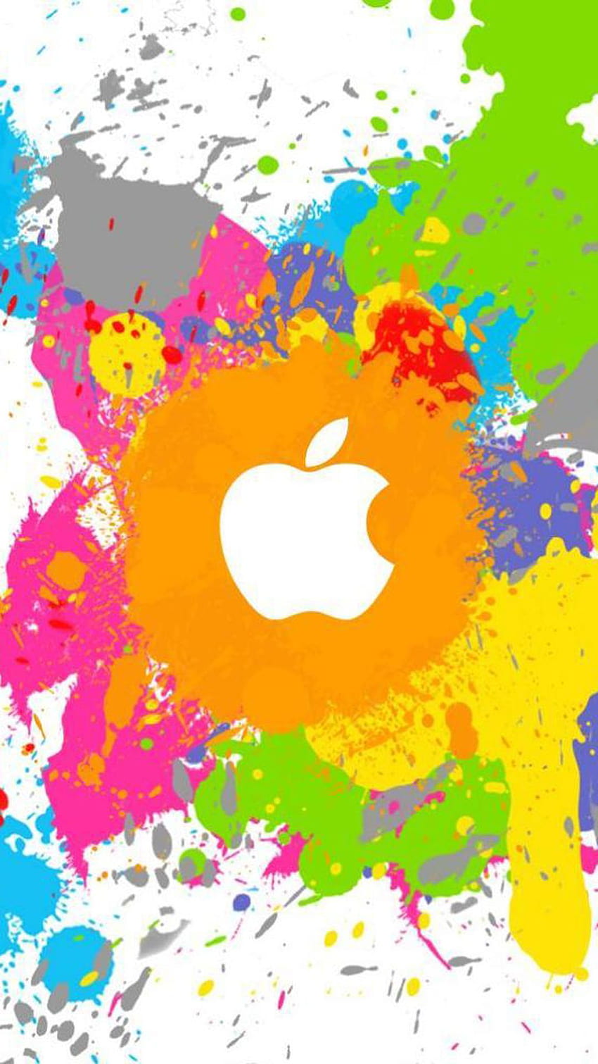 Éclaboussures de peinture pomme jaune – Mobile Fond d'écran de téléphone HD