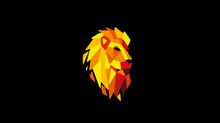 browser coraggioso leone arte digitale semplice Sfondo HD