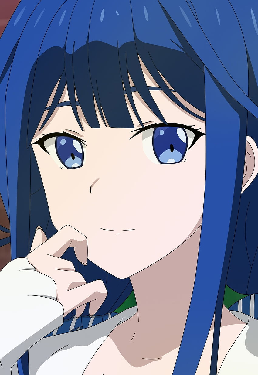 aki adagaki, cute, anime girl, blue HD phone wallpaper