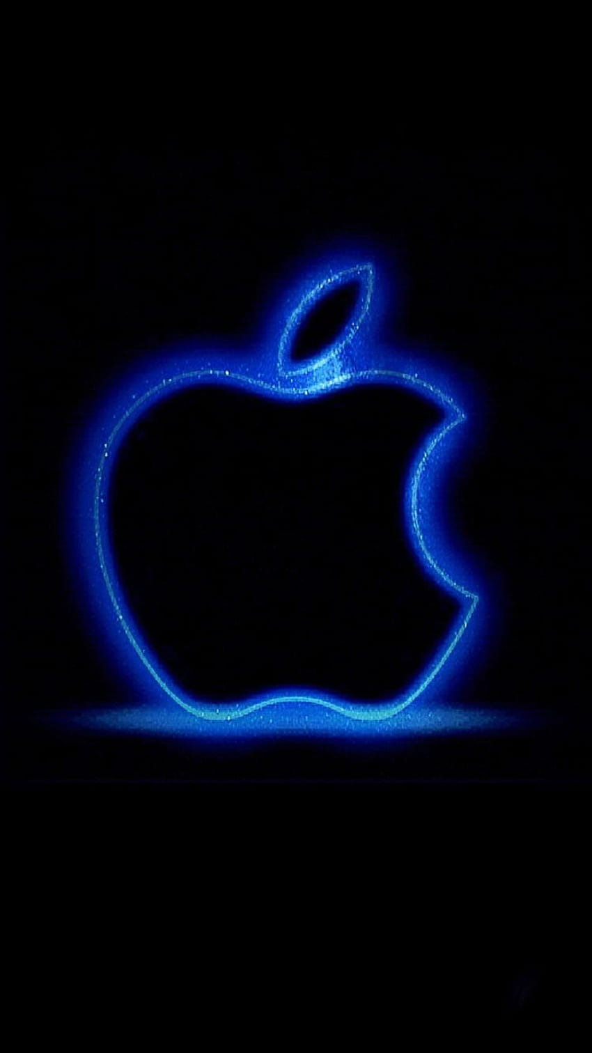 Apple 로고 빛나는 파란색. 사과, 사과 HD 전화 배경 화면