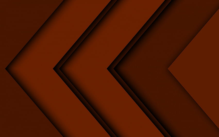 flechas marrones, ilustraciones, creativo, flechas abstractas, diseño de material marrón, formas geométricas, flechas, geometría, marrón, flechas oscuras con resolución. Alta calidad fondo de pantalla