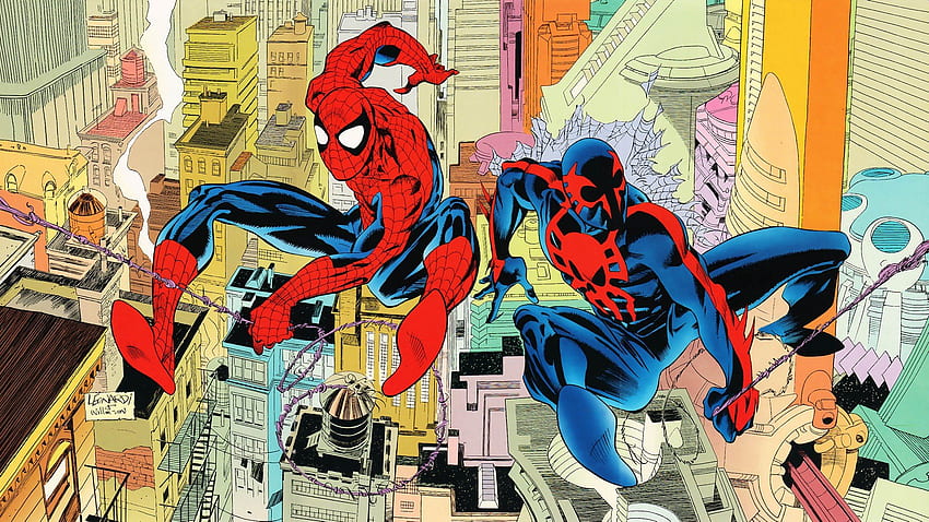 Comics Spider Man Peter Parker Spider Man 2099 Miguel O&;Hara ., Peter Parker Comic HD wallpaper