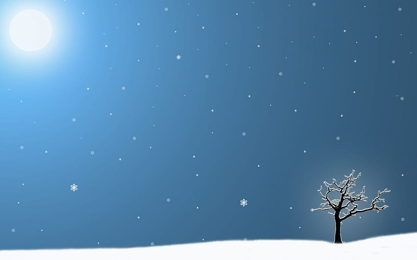 Последно зимно дърво, карикатура Зима HD тапет