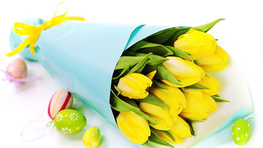 Holidays, Flowers, Background, Easter, Tulips, Bouquets HD wallpaper