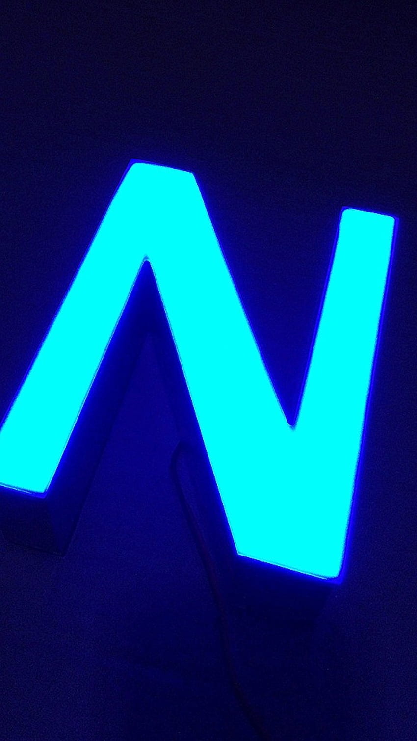 N Letter, Blue Lights HD phone wallpaper