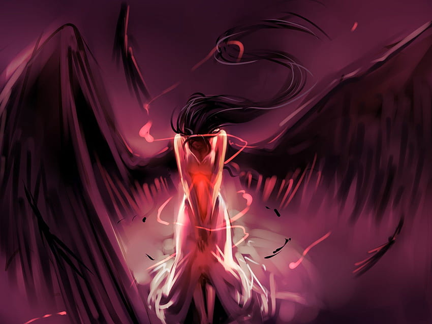 Dark Angel Fairy da Angeli . Arte più oscura, fata anime viola Sfondo HD