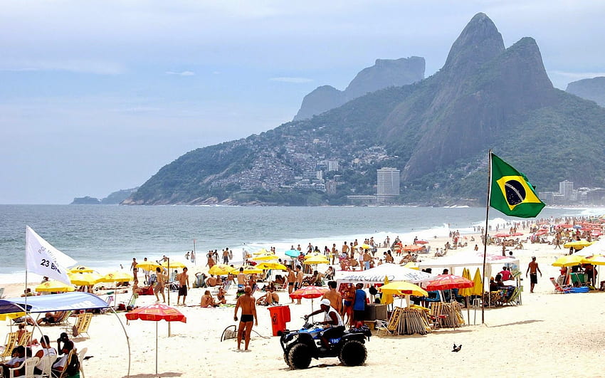 the famous Ipanema Beach, one of the most beautiful beaches in Rio, Brazil Beaches HD wallpaper