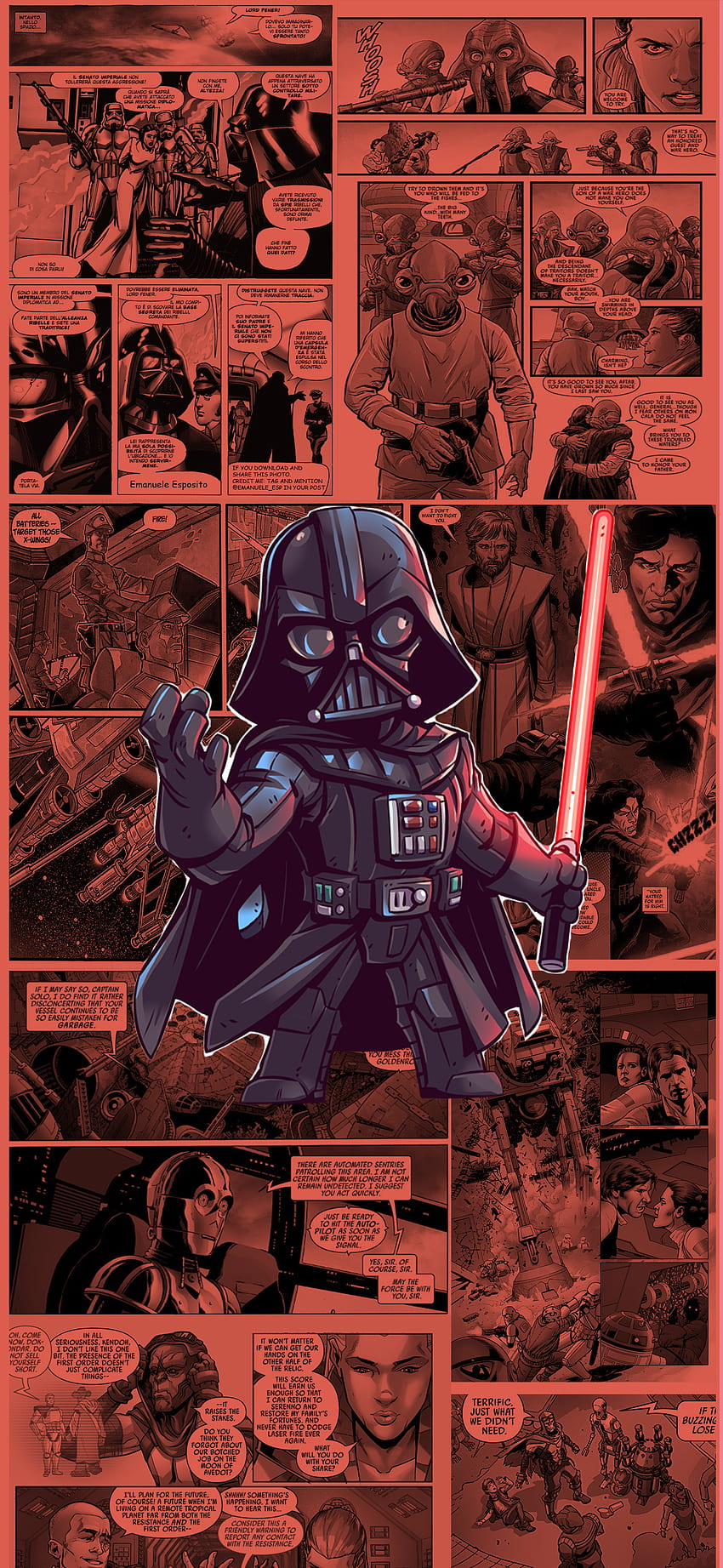 Star Wars - Vader, personagens de desenhos animados de Star Wars Papel de parede de celular HD