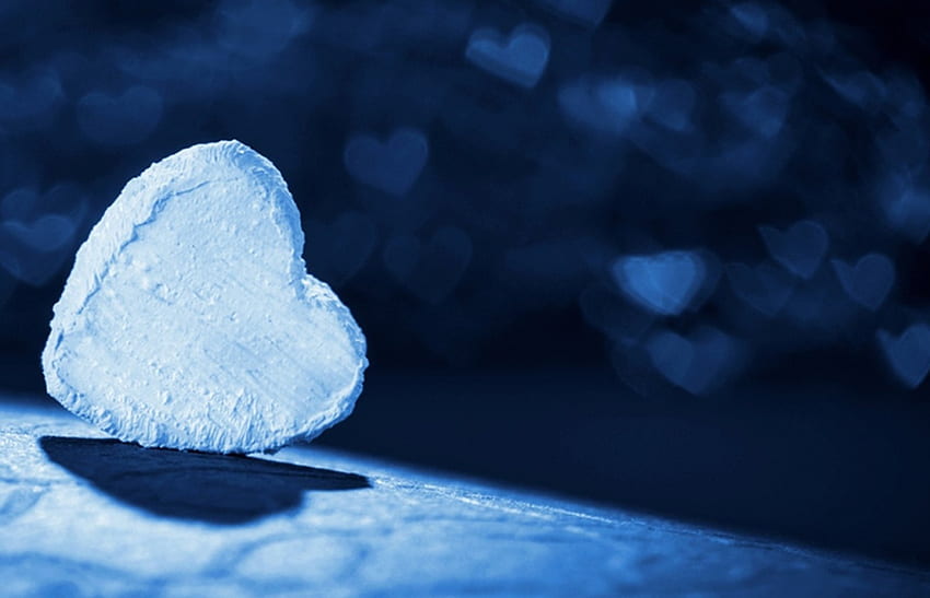 Любовта е синя, синя, сърца, сърце, любов HD тапет
