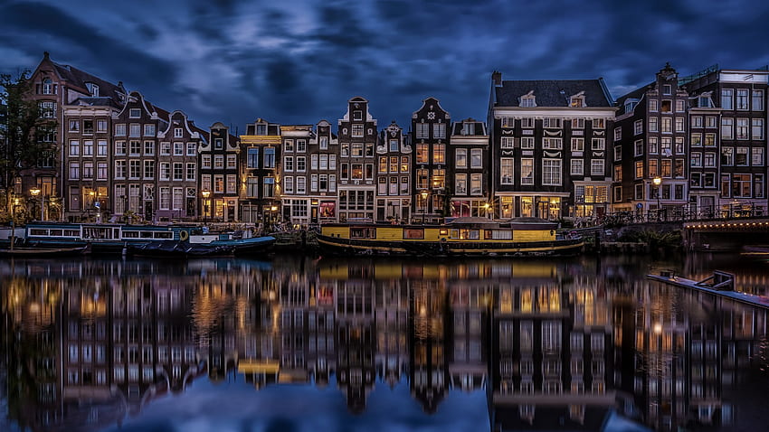 Holland, Amsterdam, Netherlands, Reflection, River for iMac 27 inch, Amsterdam 2560X1440 HD wallpaper