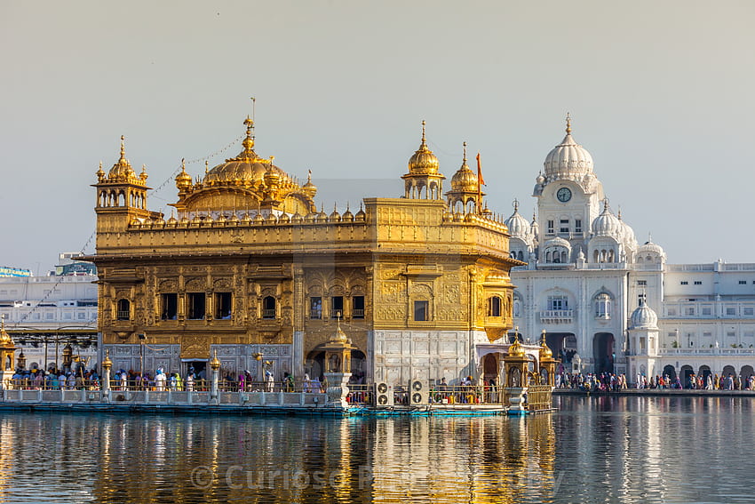 Sikh gurdwara Złota Świątynia (Harmandir Sahib). Amritsar, Pendżab, Indie — Licencja lub wydruk za 1,24 GBP. Tapeta HD