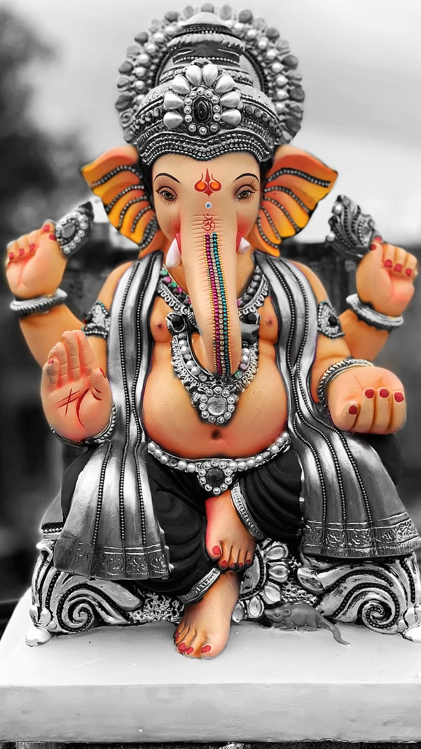 Lord Ganesha Editado Móvel, Deus Indiano - Paredes Móveis, Ganesh Preto e Branco Papel de parede de celular HD