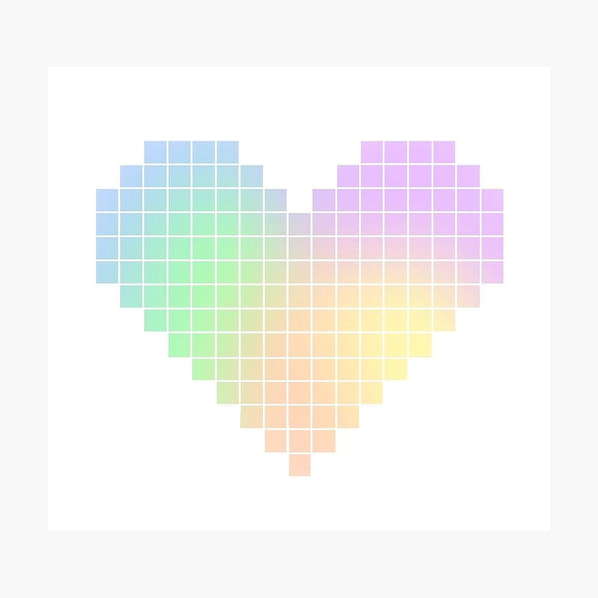 Pastel rainbow heart Poster HD phone wallpaper