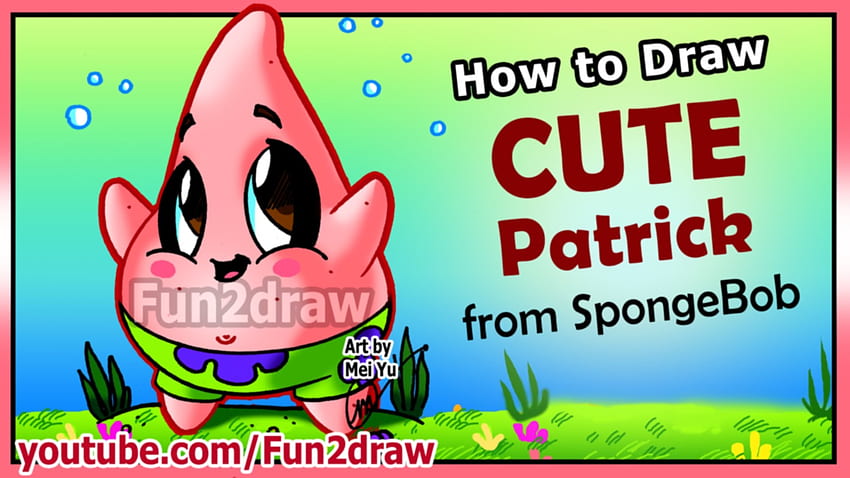How to Draw Step by Step - CUTE Patrick Star + Funny EXTRA - Spongebob Cartoons Fun2draw - YouTube 高画質の壁紙