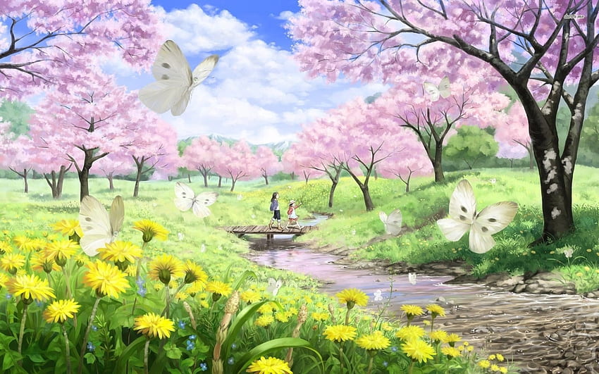 Nazwa Cherry Blossom, Sakura Tree Anime Tapeta HD