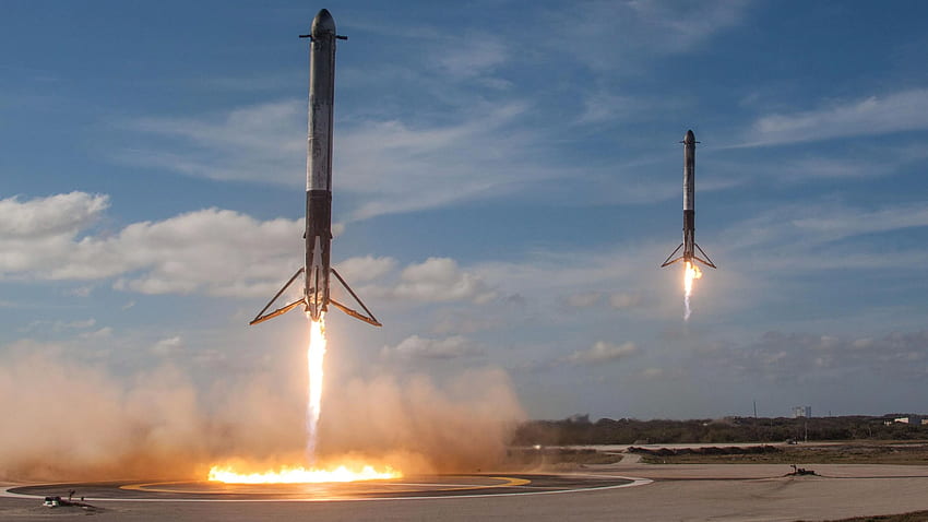 Falcon Heavy Booster Landing [] : Wallpaper HD