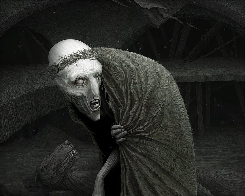 creepy, scary, artwork, Anton Semenov, dark art, surreal art HD wallpaper