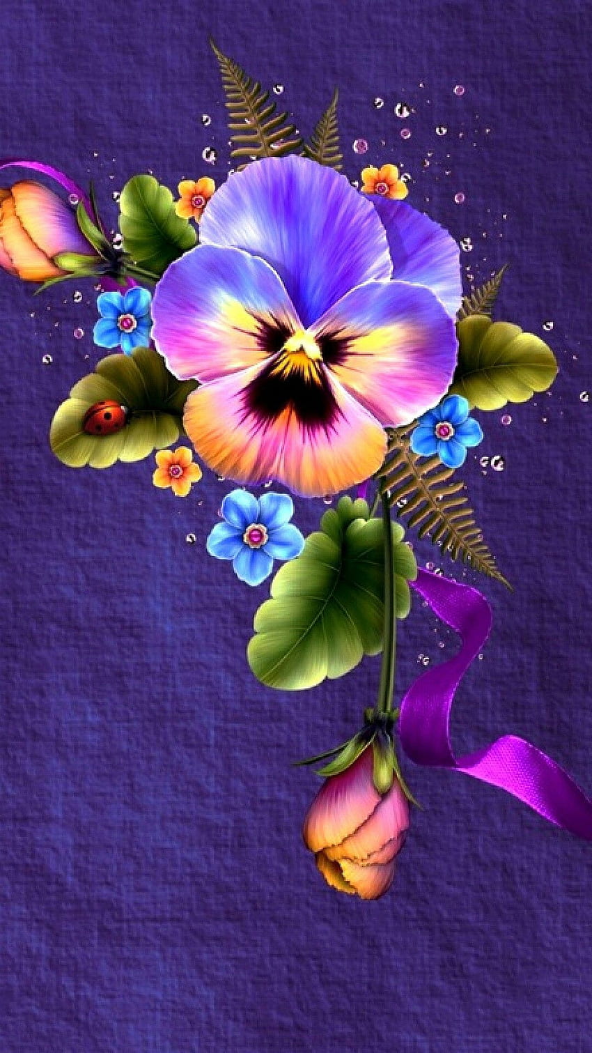 Pensiero. Pittura floreale, viole del pensiero, fiore, fiori viola del pensiero Sfondo del telefono HD