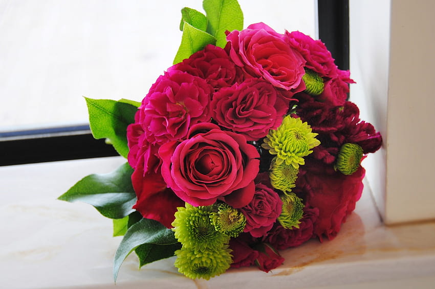 Kenangan Sublim, mawar, jendela, hiburan, bunga, segar, hot pink, mode, hijau, bola Wallpaper HD