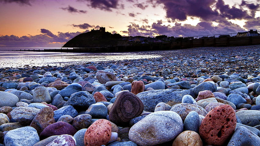 Beach Stones, Pebble Beach HD wallpaper