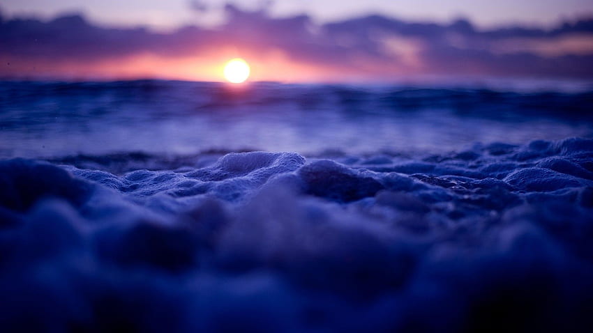 Ocean Waves Foam Sunset Light, Beach Waves Sunset HD wallpaper