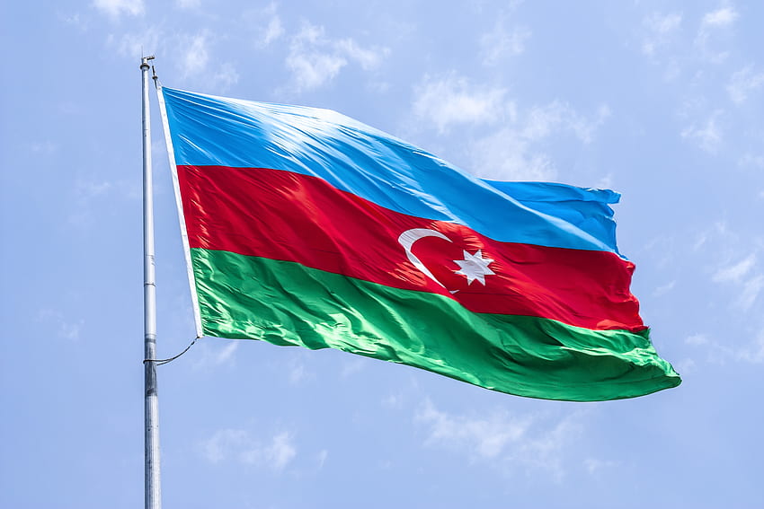 Flagge Aserbaidschans, Misc, HQ Flagge Aserbaidschans. 2019 HD-Hintergrundbild