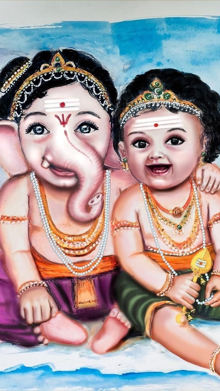 Murugan Vinayagar, Bayi Kecil, Ganesha Dan Murugan wallpaper ponsel HD